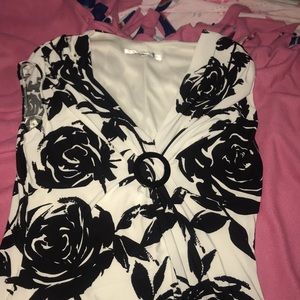 A black and white flower dress